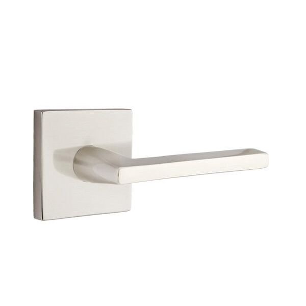 Emtek Helios Lever Right Hand 2-3/8 in Backset Privacy w/Square Rose for 1-1/4 in to 2 in Door 5210HLOUS15RH - main